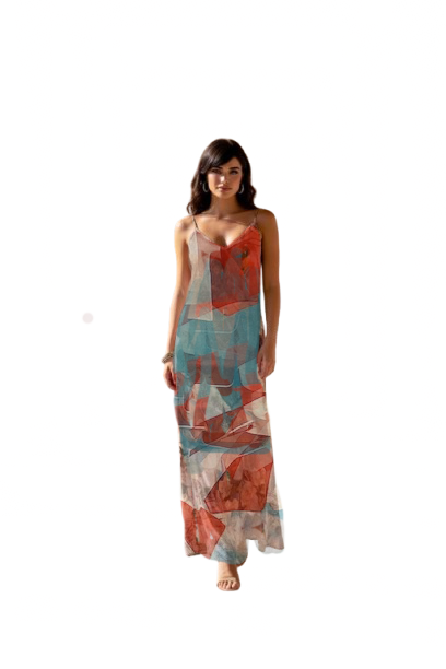 Camicia notte Donna in Seta Disegno Ombrelloni Made in ITALY