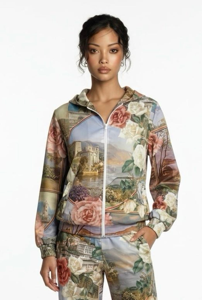 Giubbotto Donna in Cotone disegno Lago,Made in Italy