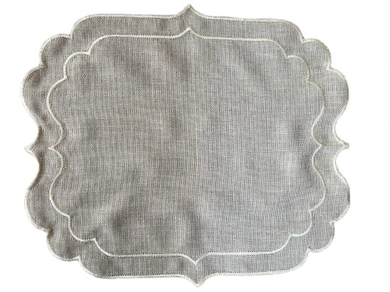Tovagliette americane in 100% Lino ricamato Made in Italy  lavabili cm 40x cm 30