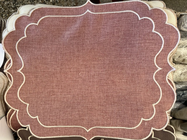 Tovagliette americane in 100% Lino ricamato Made in Italy  lavabili cm 40x cm 30