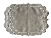 Tovagliette americane in 100% Lino ricamato Made in Italy  lavabili cm 40x cm 30