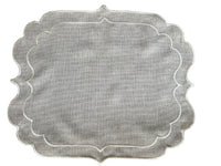 Tovagliette americane in 100% Lino ricamato Made in Italy  lavabili cm 40x cm 30