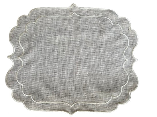Tovagliette americane in 100% Lino ricamato Made in Italy  lavabili cm 40x cm 30