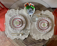 Tovagliette americane in 100% Lino ricamato Made in Italy  lavabili cm 40x cm 30