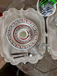 Tovagliette americane in 100% Lino ricamato Made in Italy  lavabili cm 40x cm 30