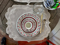 Tovagliette americane in 100% Lino ricamato Made in Italy  lavabili cm 40x cm 30