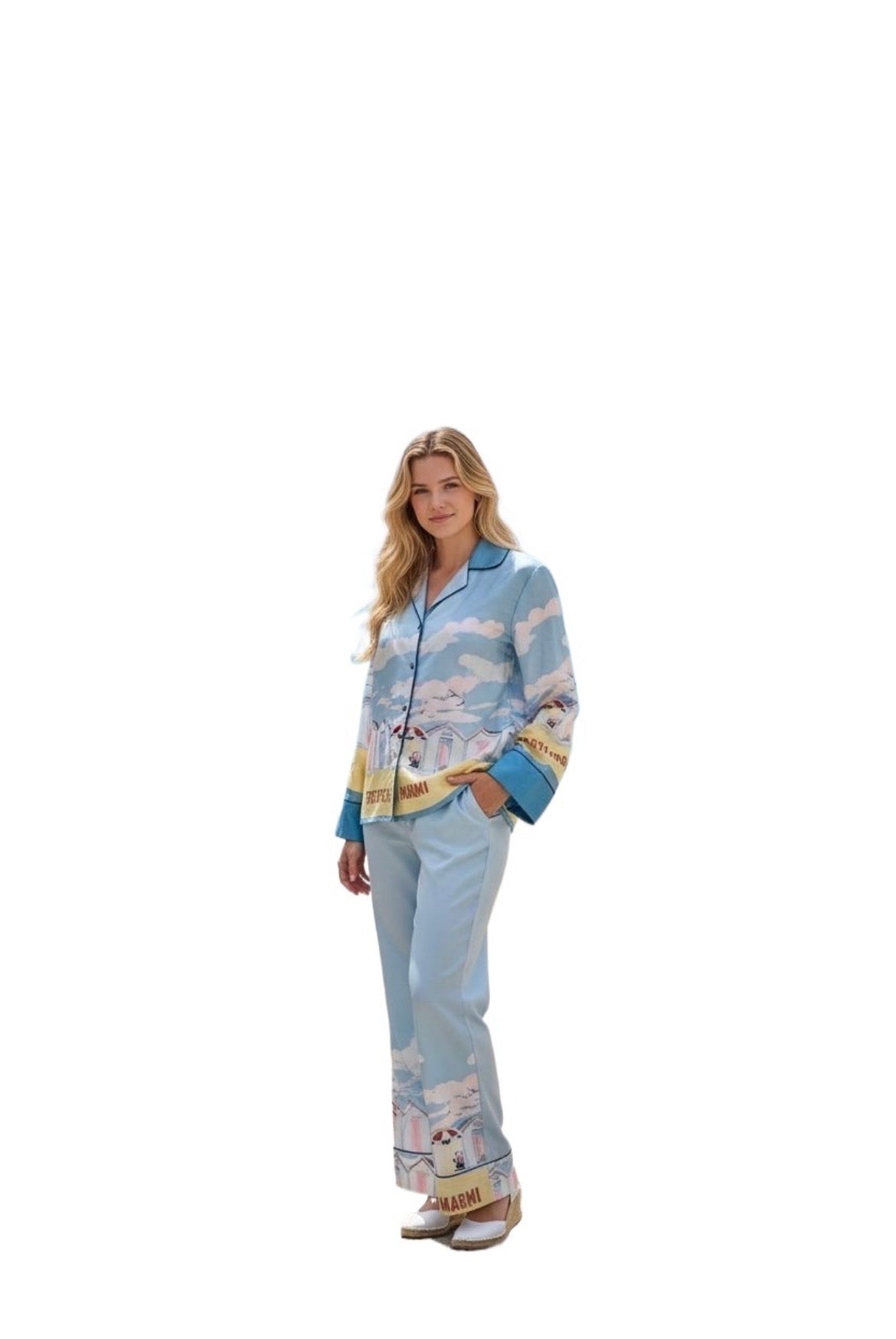 Pigiami Donna in Seta e in Cotone Disegno Cabine