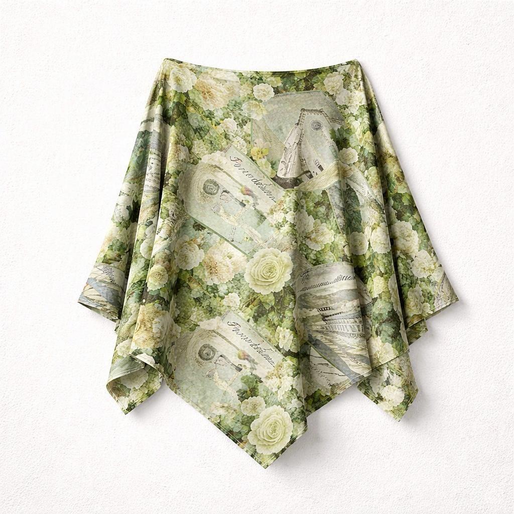 Poncho Donna in Voile Disegno Forte Made in ITALY