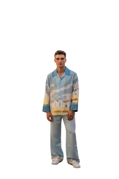 Pigiama Uomo in Cotone Disegno Cabine Made in Italy