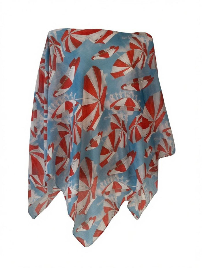 Poncho Donna in Voile Disegno Ombrelloni Made in ITALY