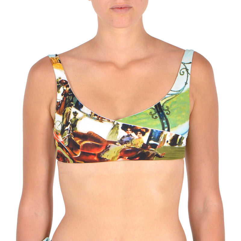 Bikini Cadenabbia BI(ki)NI® -PROMOZIONE!   Piazza Cavour stampa dai poster Vintage Lago di Como  double con reggiseno incrociato e con spalline, slip intero. Made in Italy
