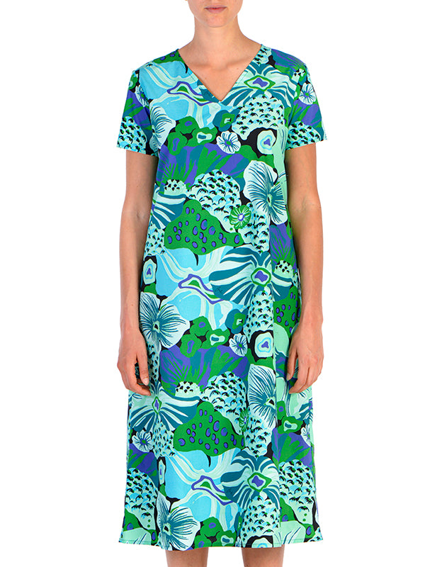 Abito Just scollo V Lungo - Garden Fluo